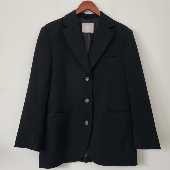 Everlane The 80s Blazer Padded Shoulder Oversized Single Breasted Work Black 2 - Picture 4 of 16